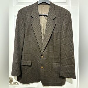 Hugo Boss  Finest Lambswool Brown Plaid Men's  Blazer